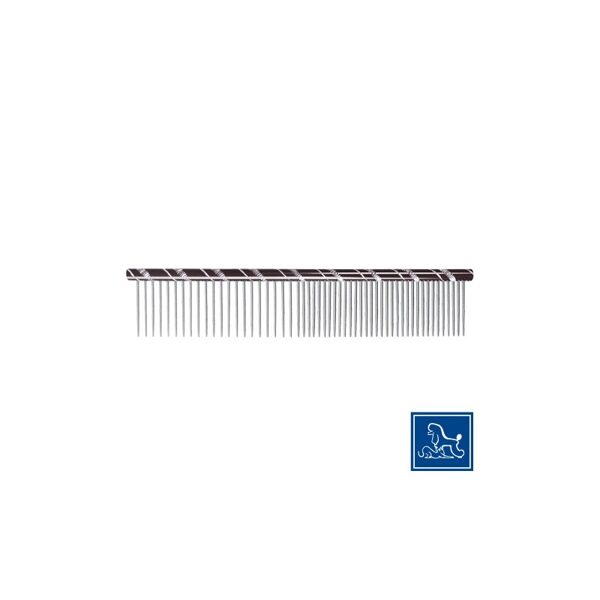 Idealdog "Star" steel comb black 50/50 - 16cm, teeth 26mm