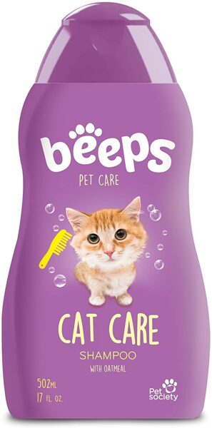 BEEPS Pet Care Cat Care Shampoo with Oatmeal,  502 ml - šampūns kaķiem ar alveju