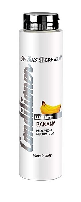 Iv San Bernard Banana Conditioner Plus, 300 ml - bezsulfātu kondicionieris, kas piešķir mīkstumu un spīdumu vidēja garuma spalvai