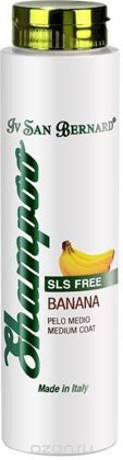 Iv San Bernard SLS Free Banana Shampoo, 300 ml - sulfate-free shampoo for medium length coats