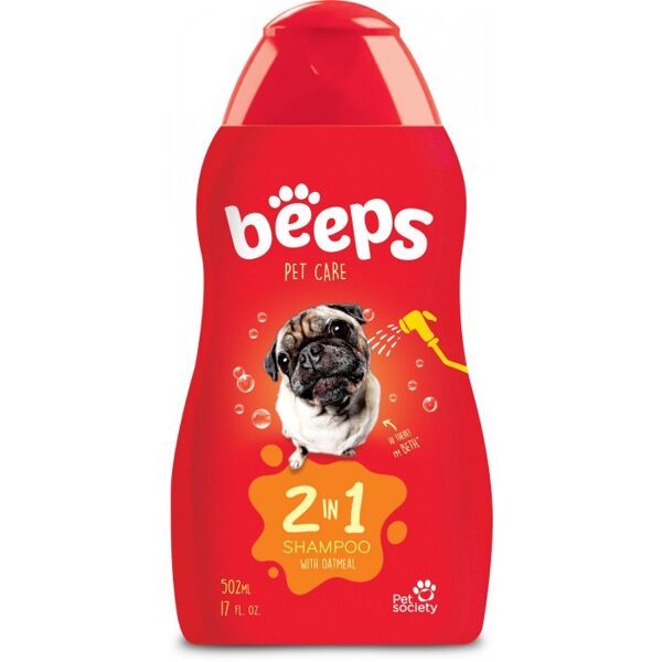 BEEPS Pet Care 2 in 1 Shampoo with Oatmeal,  502 ml - šampūns ar alveju