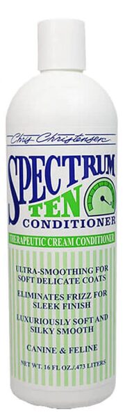 CHRIS CHRISTENSEN Spectrum 10 Soft & Smooth Conditioner, 473ml - kondicionieris suņiem un kaķiem īpaši mīkstiem un viļņainiem apmatojumiem, lai radītu manāmu gludumu un spīdumu