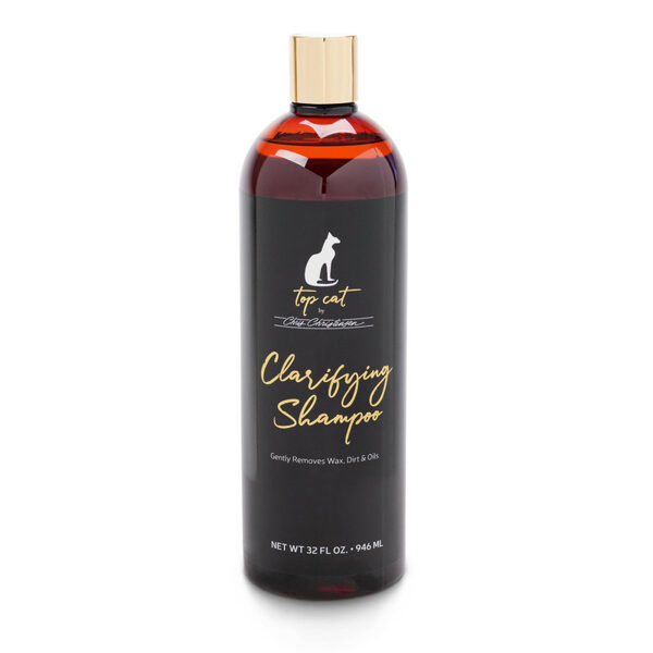 CHRIS CHRISTENSEN Top Cat Clarifying Shampoo, 473ml - noņem vasku, netīrumus un eļļas, bet arī attīra no kondicionieriem