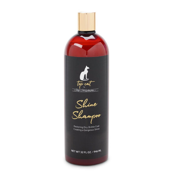 CHRIS CHRISTENSEN Top Cat Shine Shampoo, 473 ml - koriģē sausu kažoku un uzlabo vadāmību