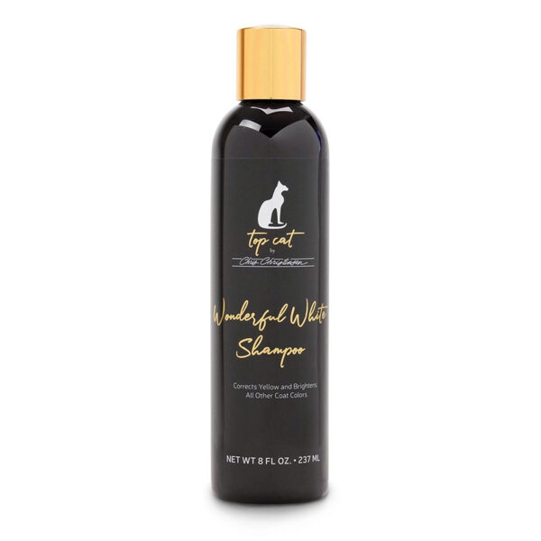 CHRIS CHRISTENSEN Top Cat Wonderful White Shampoo, 237ml - dod izcilu baltumu bez balinātājiem, kodīgām ķīmiskām vielām vai kodīgām sastāvdaļām