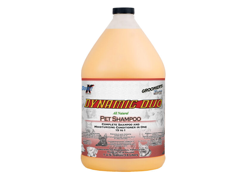 Double K Dynamic Duo Shampoo, 3,8 L - bagātīgs šampūns ar super kondicionieri, lai saīsinātu gruminga laiku uz pusi