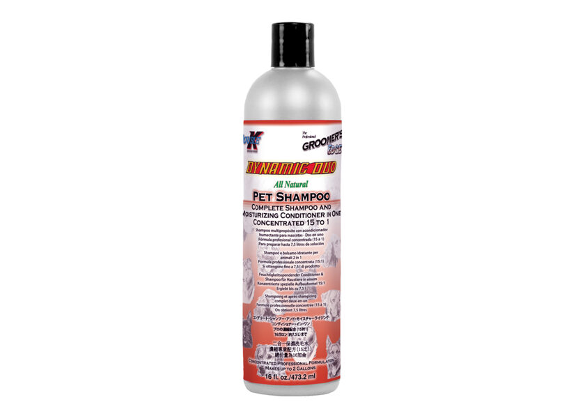 Double K Dynamic Duo Shampoo, 473 ml - bagātīgs šampūns ar super kondicionieri, lai saīsinātu gruminga laiku uz pusi