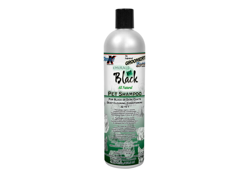 Double K Emerald Black Shampoo, 473 ml - dziļi attīrošs un krāsu uzlabojošs šampūns melniem un tumšiem mēteļiem 