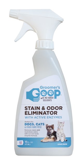 Groomer`s Goop Stain & Odor Eliminator, 473 ml - līdzeklis traipu attīrīšanai uz fermentu (enzīmu) bāzes bez agresīviem šķīdinātājiem vai toksiskām ķīmiskām vielām