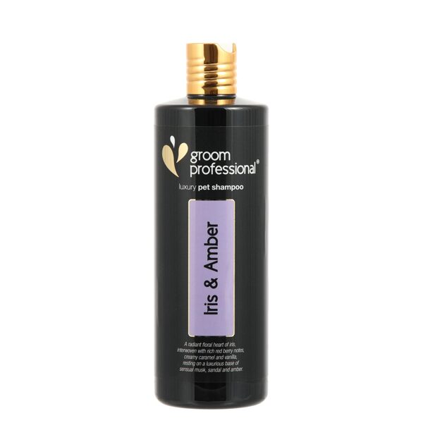 Groom Professional Exclusive Iris & Amber Shampoo, 450 ml - atstāj kažoku tīru, mīkstu un spīdīgu 