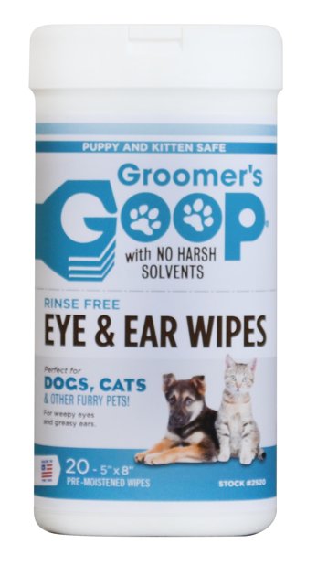 Groomer`s Goop Eye & Ear Wipes, 20gb - salvetes ausīm un acīm