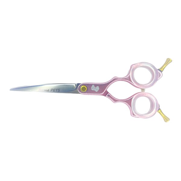 Šķēres grumeriem - Birma PETS Asian Style Scissors, 6`` - rozā