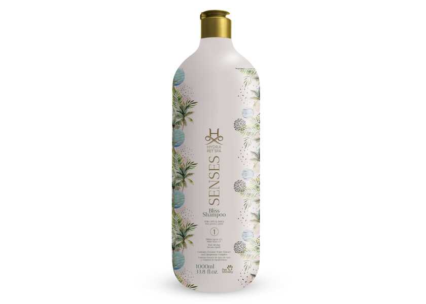 Hydra Pet SPA Senses Bliss Shampoo, 1000 ml - ДЛЯ ПРОФЕССИОНАЛОВ, способствует глубокому увлажнению и освежению, придавая шерсти блеск и мягкость