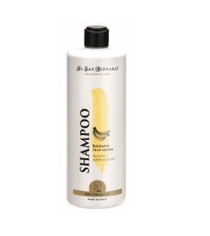 Iv San Bernard Banana Shampoo, 500 ml - mājdzīvniekiem ar vidēja garuma spalvu, piešķir spalvai elastību, padarot to mirdzošu un mīkstu