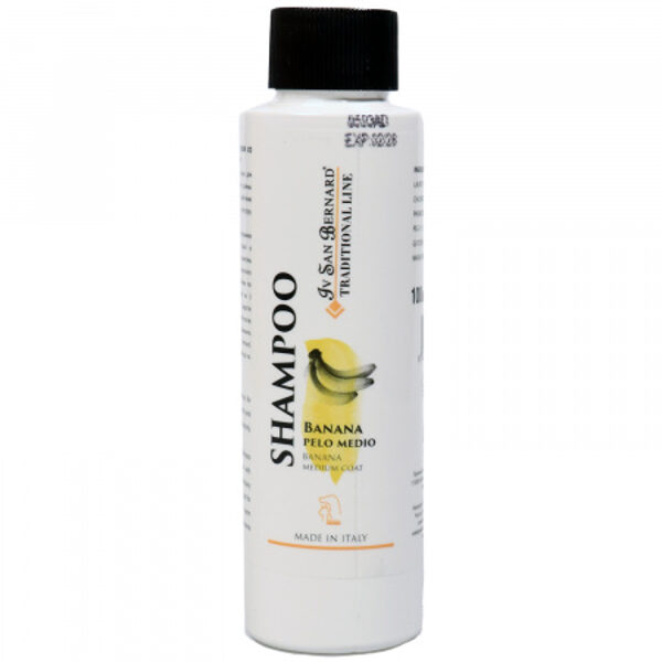 Iv San Bernard Banana Shampoo, 100 ml - for medium haired pets, gives the hair elasticity, making it shiny