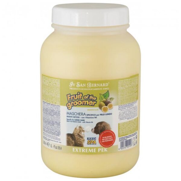 Iv San Bernard Maracuja Mask, 3000 ml - vitaminizēts kondicionieris suņiem un kaķiem ar garu spalvu