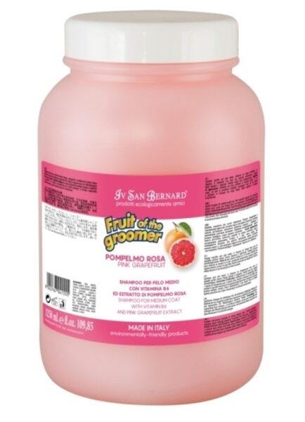 Iv San Bernard Pink Grapefruit Shampoo, 3250 ml - vidējā garuma spalvai, attīra spalvu un tonizē