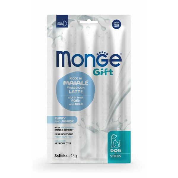 MONGE Dog STICKS Puppy & Junior Pork with milk / 45 gr