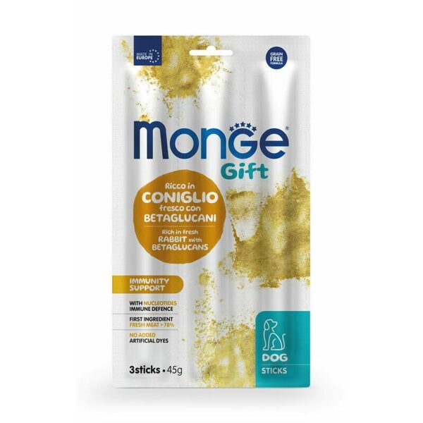 MONGE GIFT Dog STICKS Immunity support Rabbit with nucleotides / 45 g