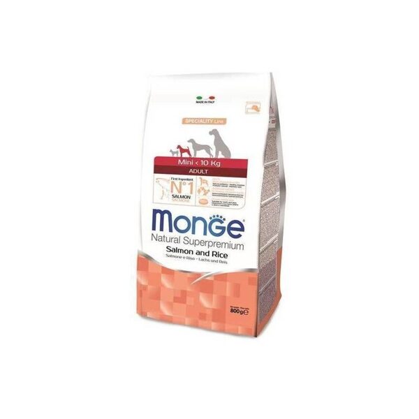 MONGE MINI Adult Salmon and Rice 0,8 kg - корм для взрослых собак