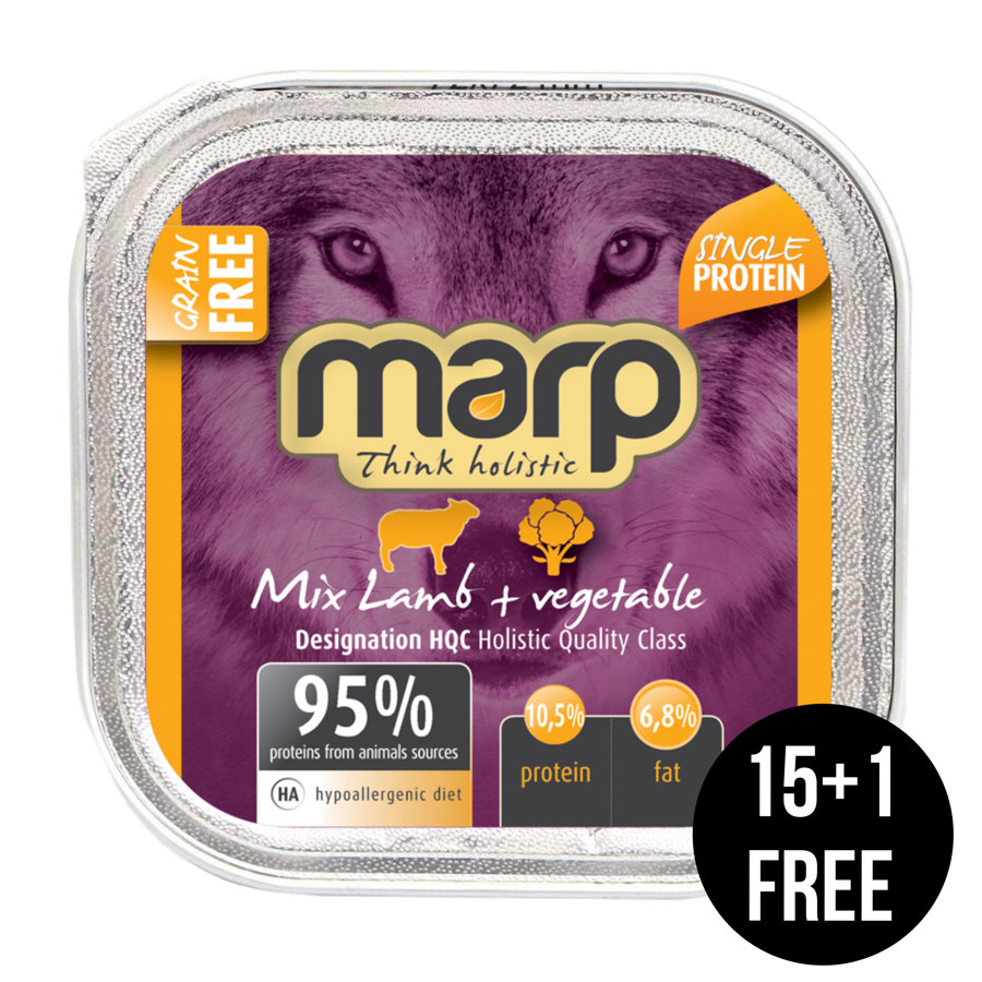 Marp Think Holistic Mix Lamb with Vegetables, 16x100g (15+1 free)