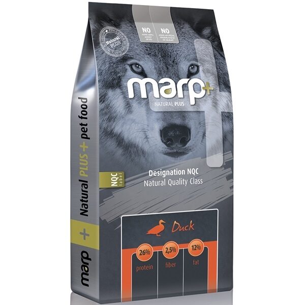 Marp Natural Plus – Duck – pilnvērtīga barība pieaugušajiem suņiem, 12 kg