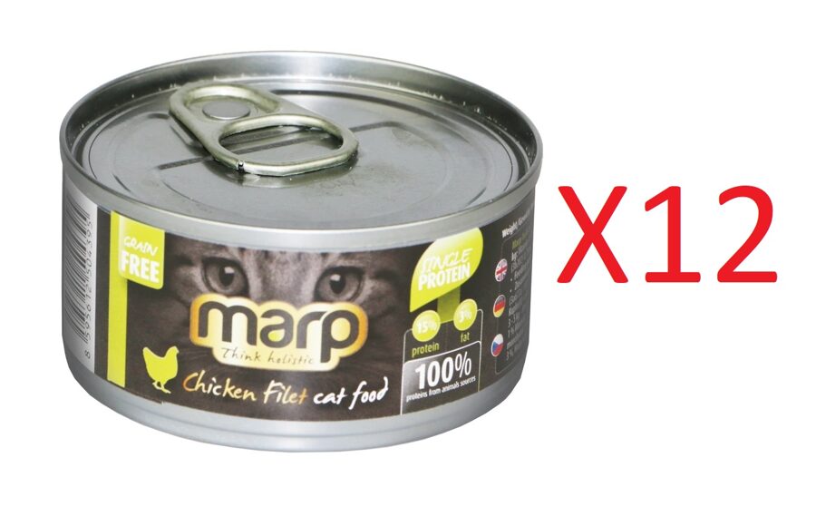Marp Think Holistic Chicken Filet Cat Food - vistas fileja, 12x70g