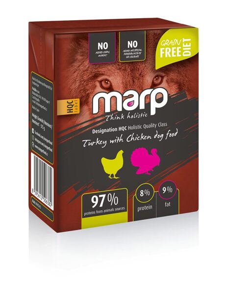 Marp Think Holistic Turkey with Chicken Dog Food, 375 g - tītars un vista