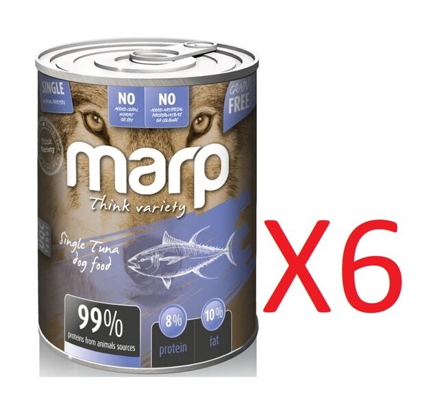 Marp Think Variety Single Tuna Dog Food - Tuncis, 6x400 g