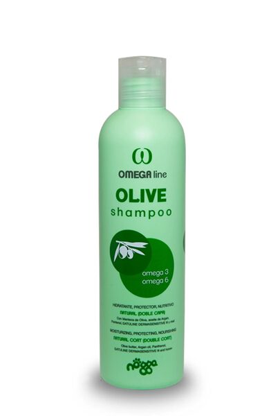 Nogga Omega Line Olive Shampoo, 250 ml - mitrinošs un barojošs šampūns mājdzivniekiem ar dubulto vilnas tipu