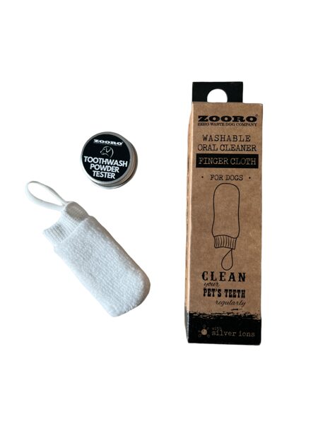 Zooro Oral Cleaner Finger Cloth + Toothwash powder 20g