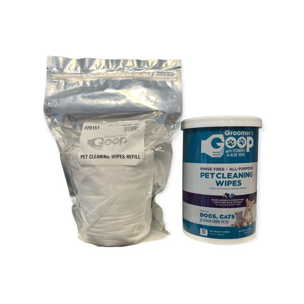Groomer`s Goop Rinse Free Shampoo Wipes - REFILL, 150 gb - rezerves salvešu komplekts