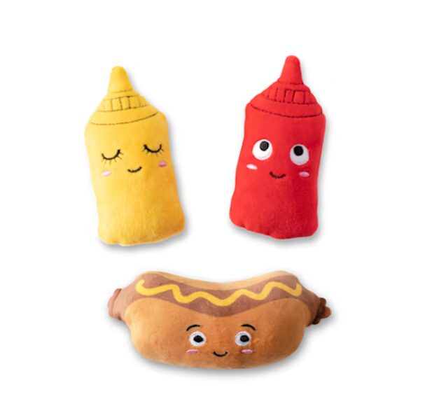 Fringe Studio Plush Dog Toy Set - Let's Be Frank, 3 Piece Set