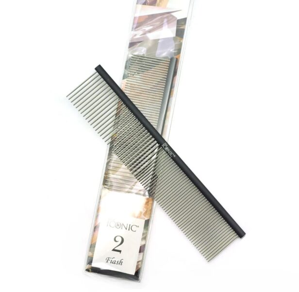 True Iconic Flash Pin Comb No.2 - 19cm,  Black