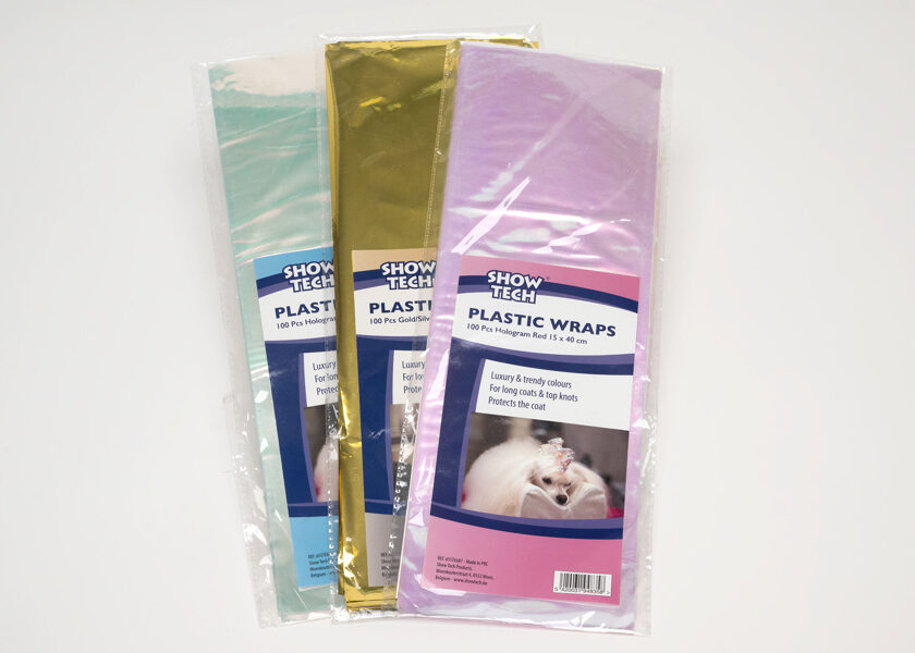 Show Tech Plastic Wraps 100 Pcs Hologram Blue 15 x 40 cm