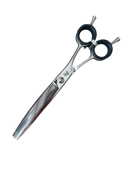 Šķēres grumeriem - Birma PETS Curved Thinner Scissors 7.25 inch 66 Zobi - izliektās filieršķēres