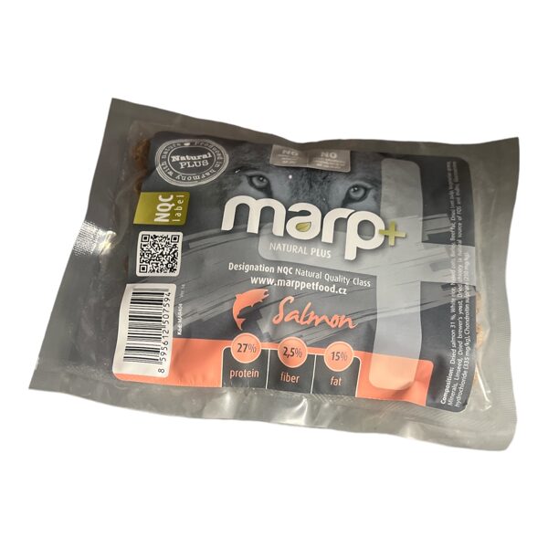 Marp Natural Plus – Salmon – pilnvērtīga barība kucēniem un pieaugušajiem suņiem, 70 g