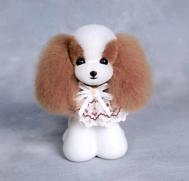 Mr. Jiang Teddy Bear Model Dog Head Hair Brown and White Wig