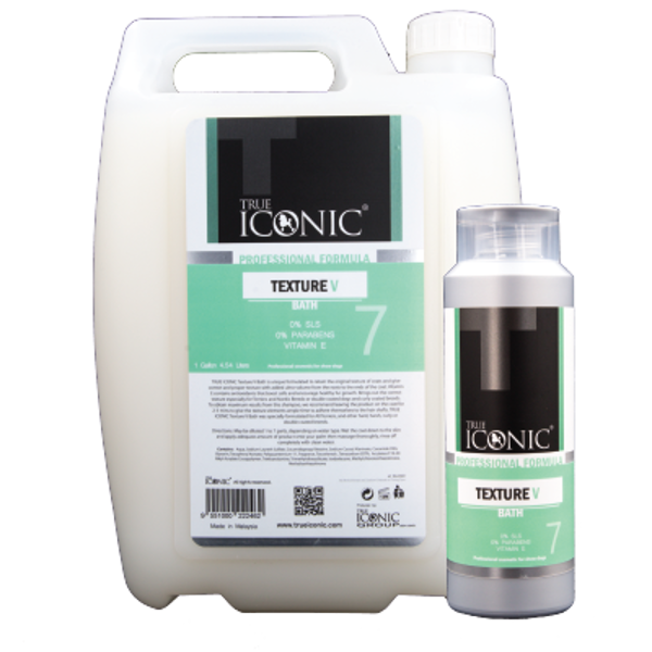 True Iconic Texture V Bath Shampoo Gallon, 4546 ml - šampūns apjomam, tekstūrai terjeriem, šķirnēm ar dubulto un čirkaino spalvas tipu
