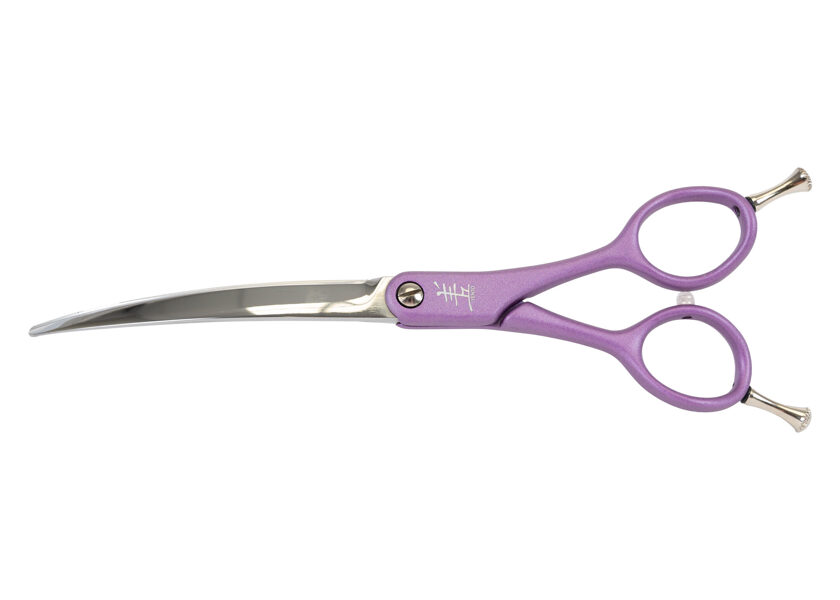 Yento Sparkle Series Curved Scissors Purple 16.5 cm - 6.5" - taisnas izliektās šķēres 16.5cm