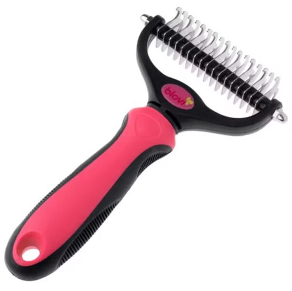 Blovi Double Undercoat Rake Pink 7.5cm - double-sided dog trimmer, pink, size L