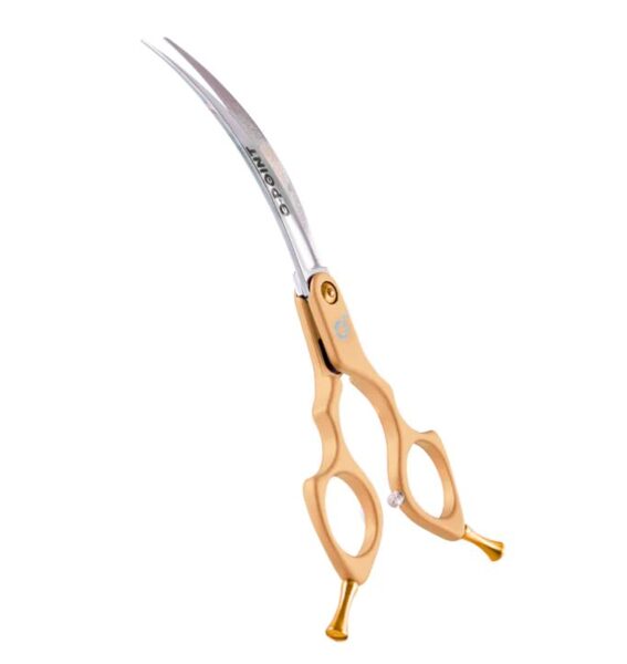 Šķēres grumeriem G-POINT *Asian* 6.5 inch 40° strong curved scissors Gold - taisnās izliektās šķēres - 16.5cm