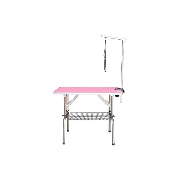 Phoenix Universal saliekams gruminga galds ar regulējamu augstumu un stangu 95х55х75-90(h) cm - rozā