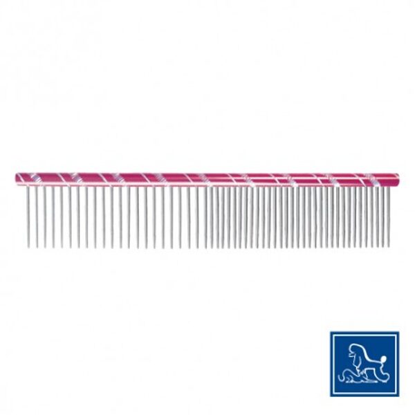 Idealdog "Star" steel comb, Red 20/80 - 25 cm, teeth 34 mm
