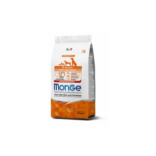 MONGE ALL BREEDS Puppy & Junior Duck. Rice and Potatoes 2,5 kg