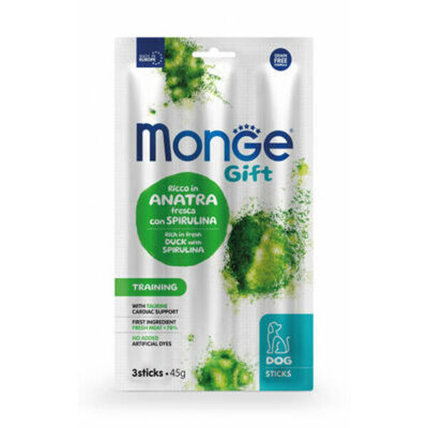 MONGE Dog STICKS Training Duck with spiruline / 45 gr