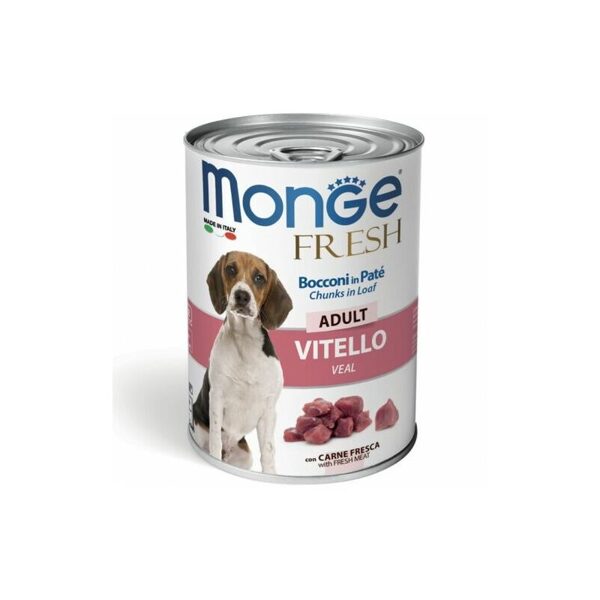 Monge Fresh Chunks ADULT with Veal 400 gr - konservi suņiem