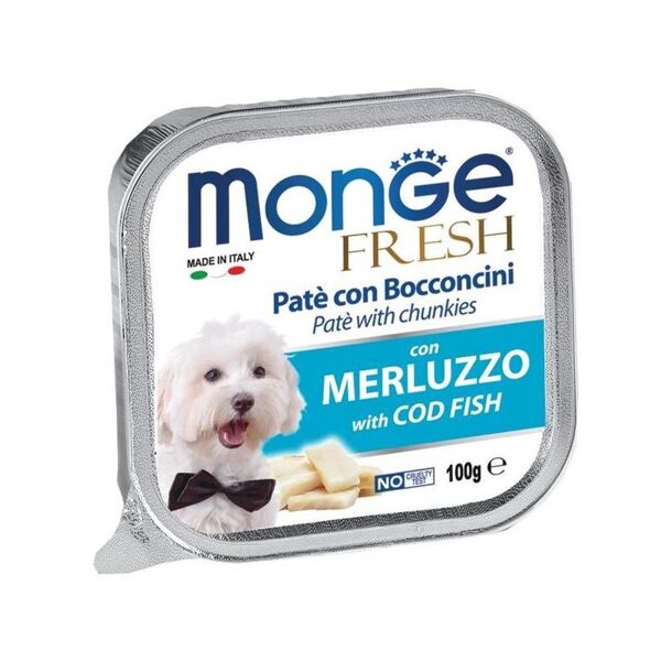 Monge Fresh pate with Cod Fish 100 gr - konservi suņiem