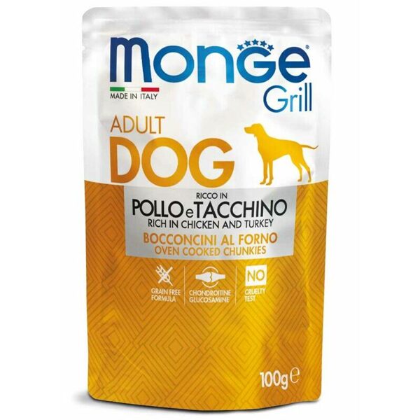 Monge Grill Pouch Chicken and Turkey - for dogs,  100 g