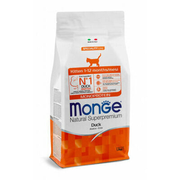 MONGE Kitten Monoprotein Duck 0,4 kg - sausā barība kaķēniem ar pīli 400g